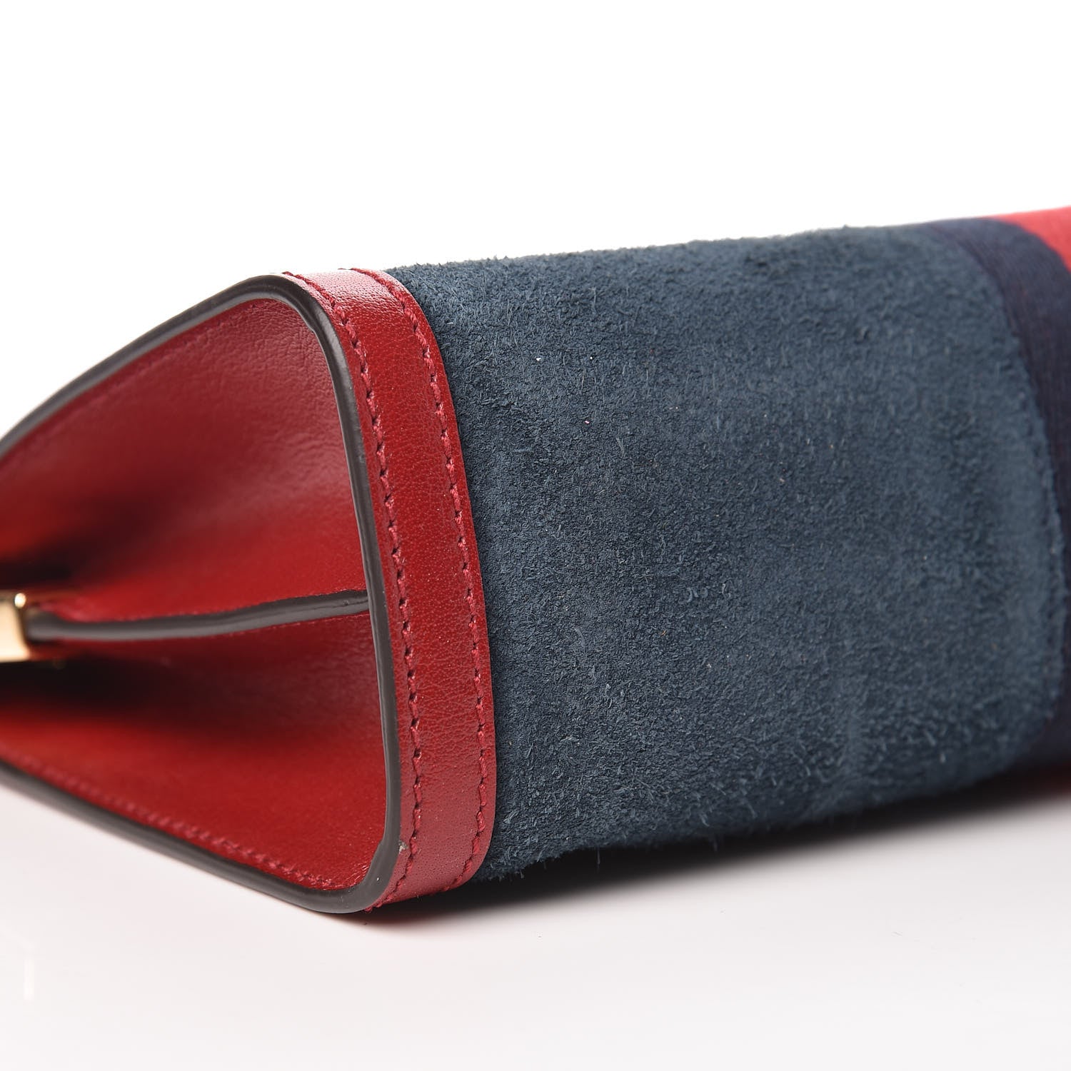 Gucci Suede Calfskin Web Small Ophidia Chain Shoulder Bag New Blue Romantic Cherry 8 of 10
