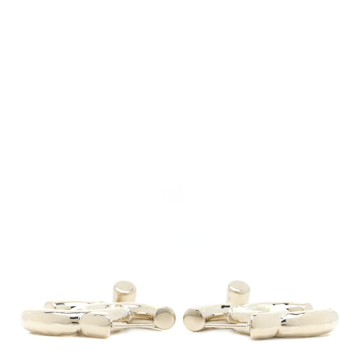 Chanel Metal Large CC Earrings Light Gold 3 of 5