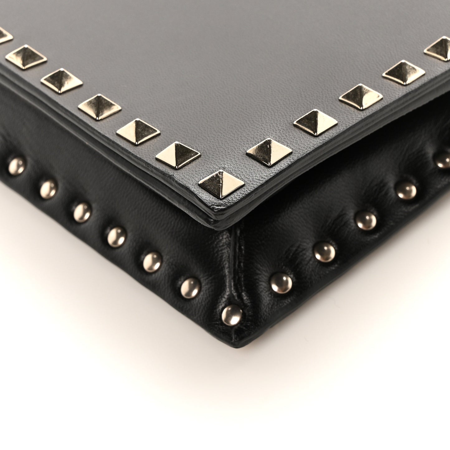 Nappa Rockstud Wristlet Clutch Black
