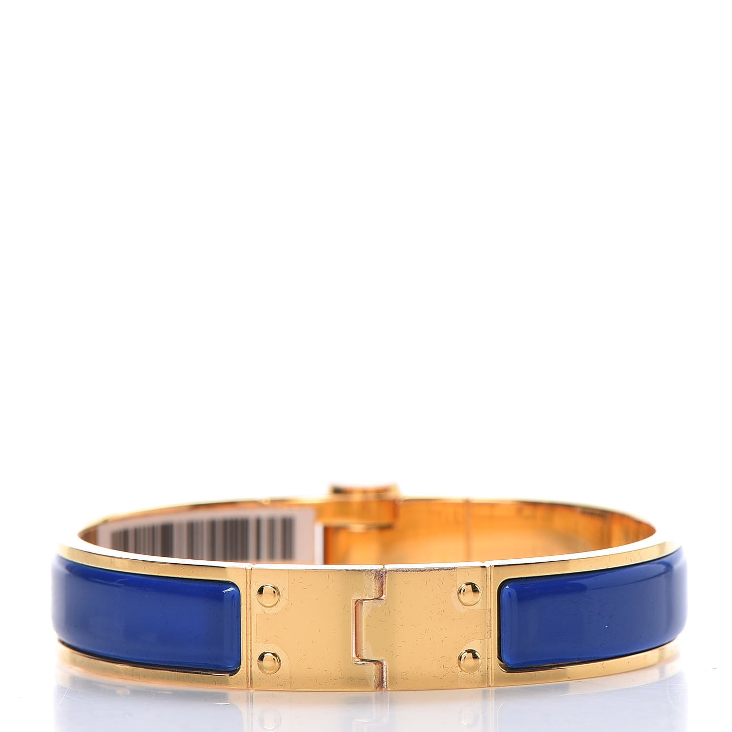 Enamel Charniere Uni Narrow Hinged Bracelet S Bleu Royal