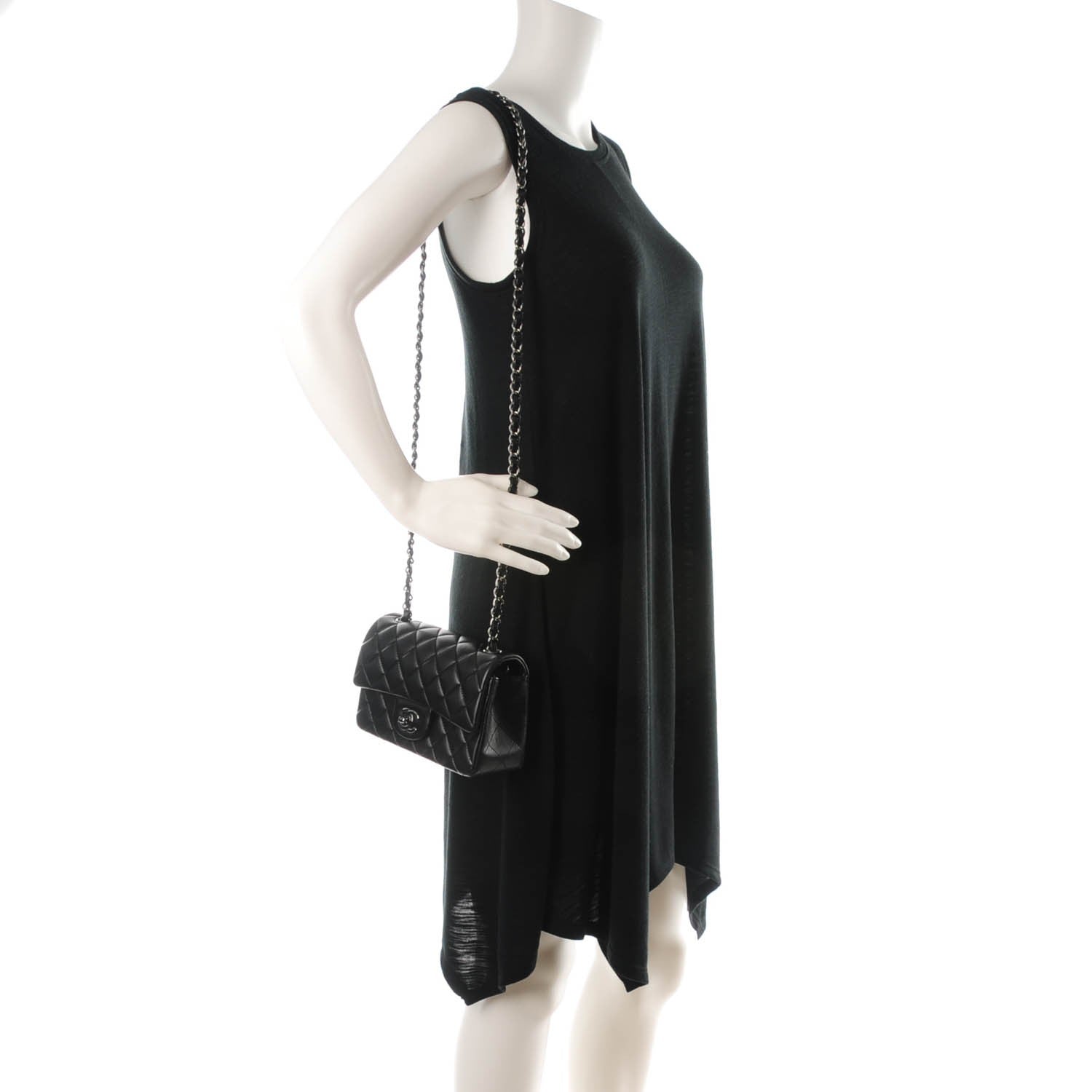 Chanel Lambskin Quilted Mini Rectangular Flap Black 2 of 8