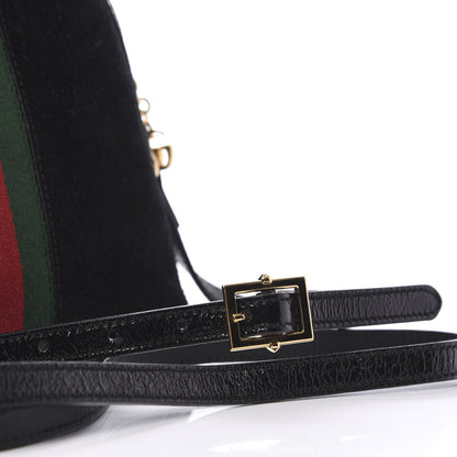 Gucci Suede Patent Web GG Small Ophidia Dome Shoulder Bag Black 10 of 13