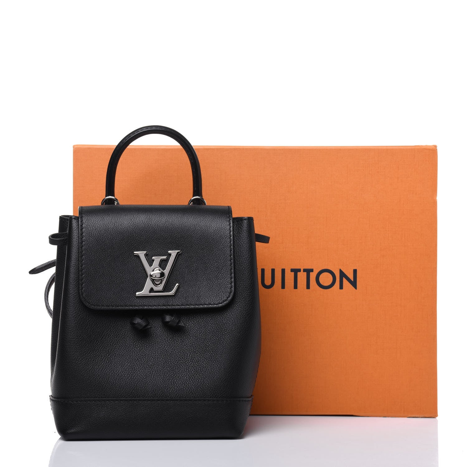 Louis Vuitton Calfskin Lockme Mini Backpack Black 14 of 14