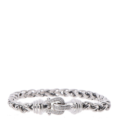 David Yurman Sterling Silver Diamond 6mm Buckle Wheat Chain Bracelet 1 of 4