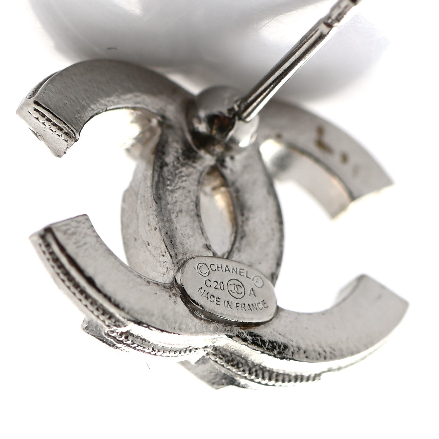 Crystal Large CC Earrings Silver