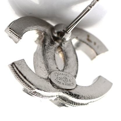 Chanel Crystal Large CC Earrings Silver 4 of 4