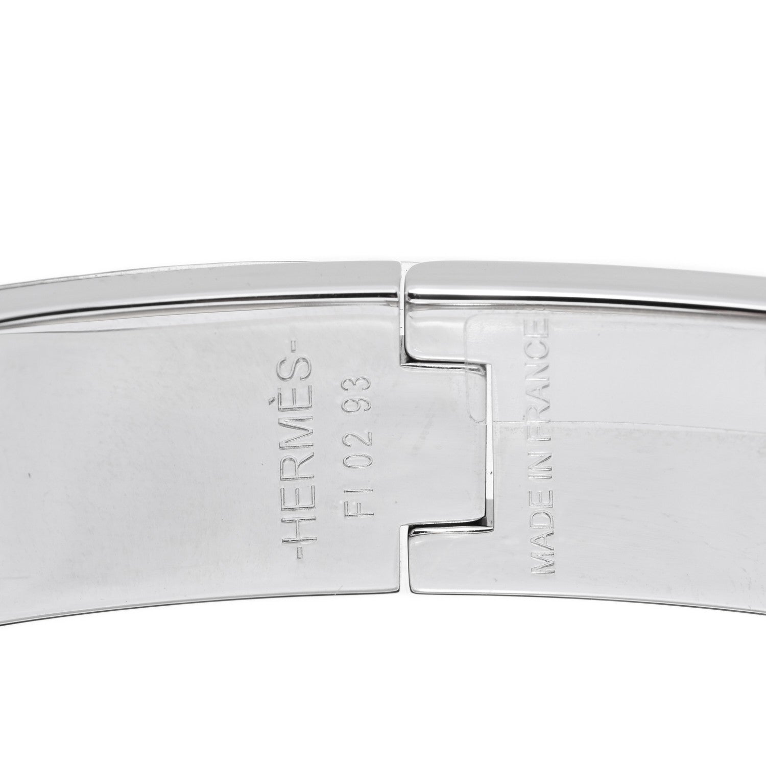 Hermes Enamel Printed H Mystere Au 24 Narrow Clic Clac H Bracelet PM Jasmin 3 of 3