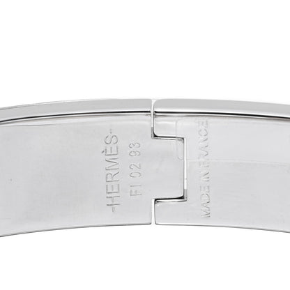 Hermes Enamel Printed H Mystere Au 24 Narrow Clic Clac H Bracelet PM Jasmin 3 of 3