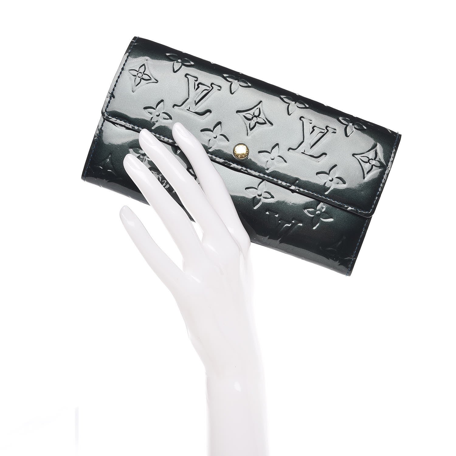 Louis Vuitton Vernis Sarah Wallet Blue Nuit 2 of 10