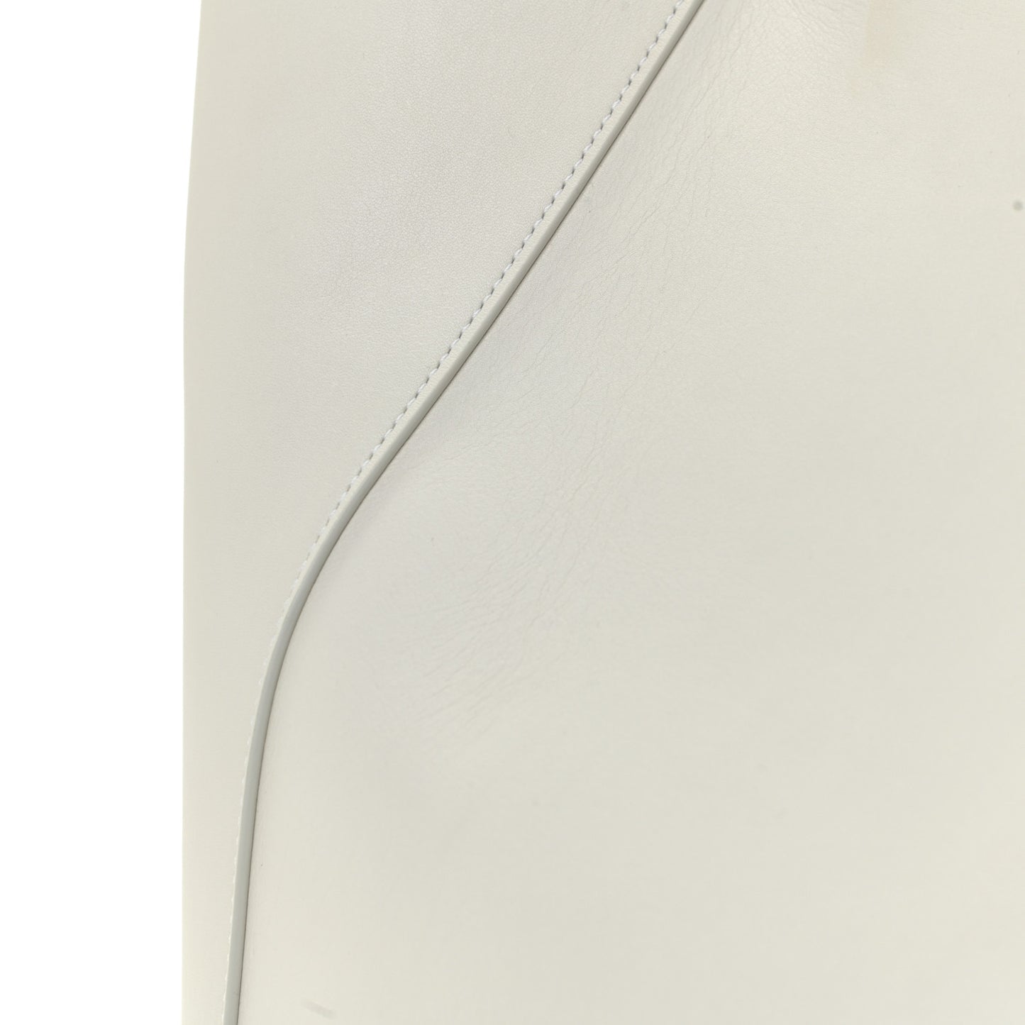 Calfskin Clasp Horizontal Cabas White