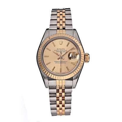 Rolex Stainless Steel 18K Yellow Gold 26mm Oyster Perpetual Datejust Watch Champagne 69173 1 of 7