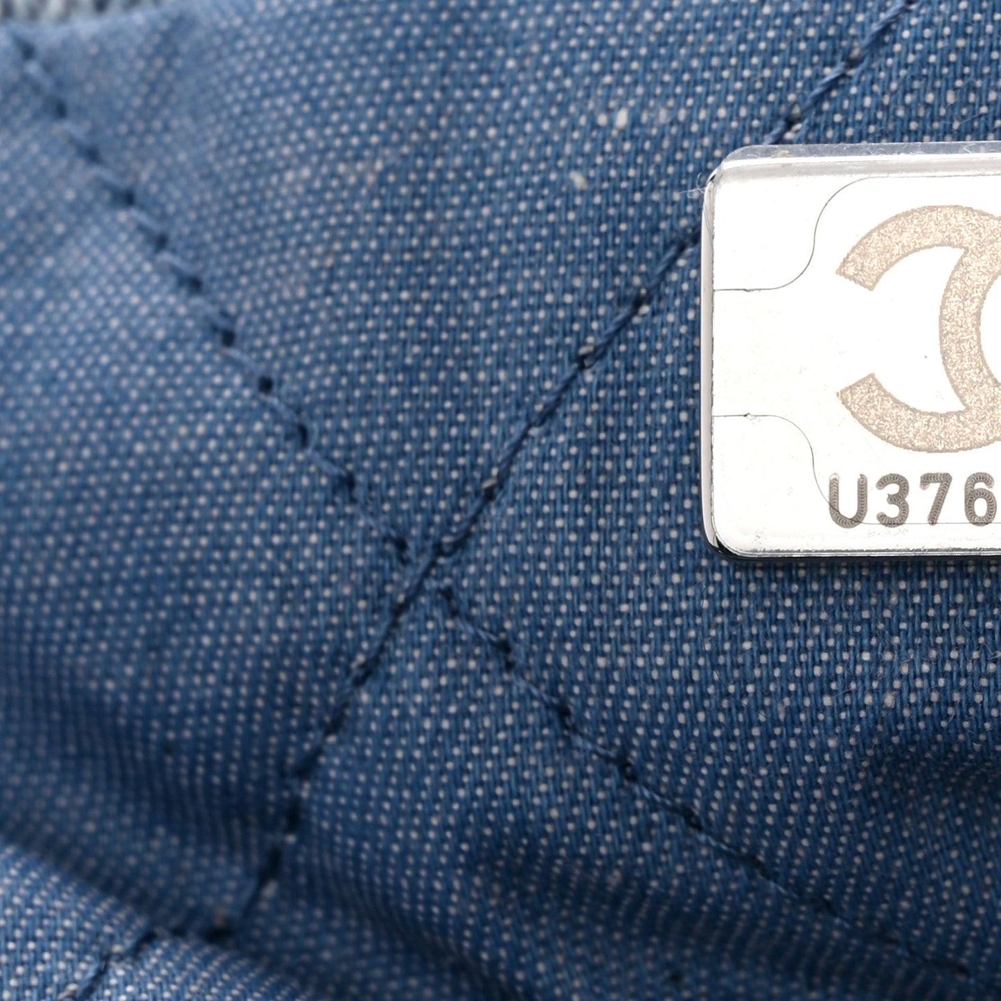 Denim Quilted Small Chanel 22 Blue