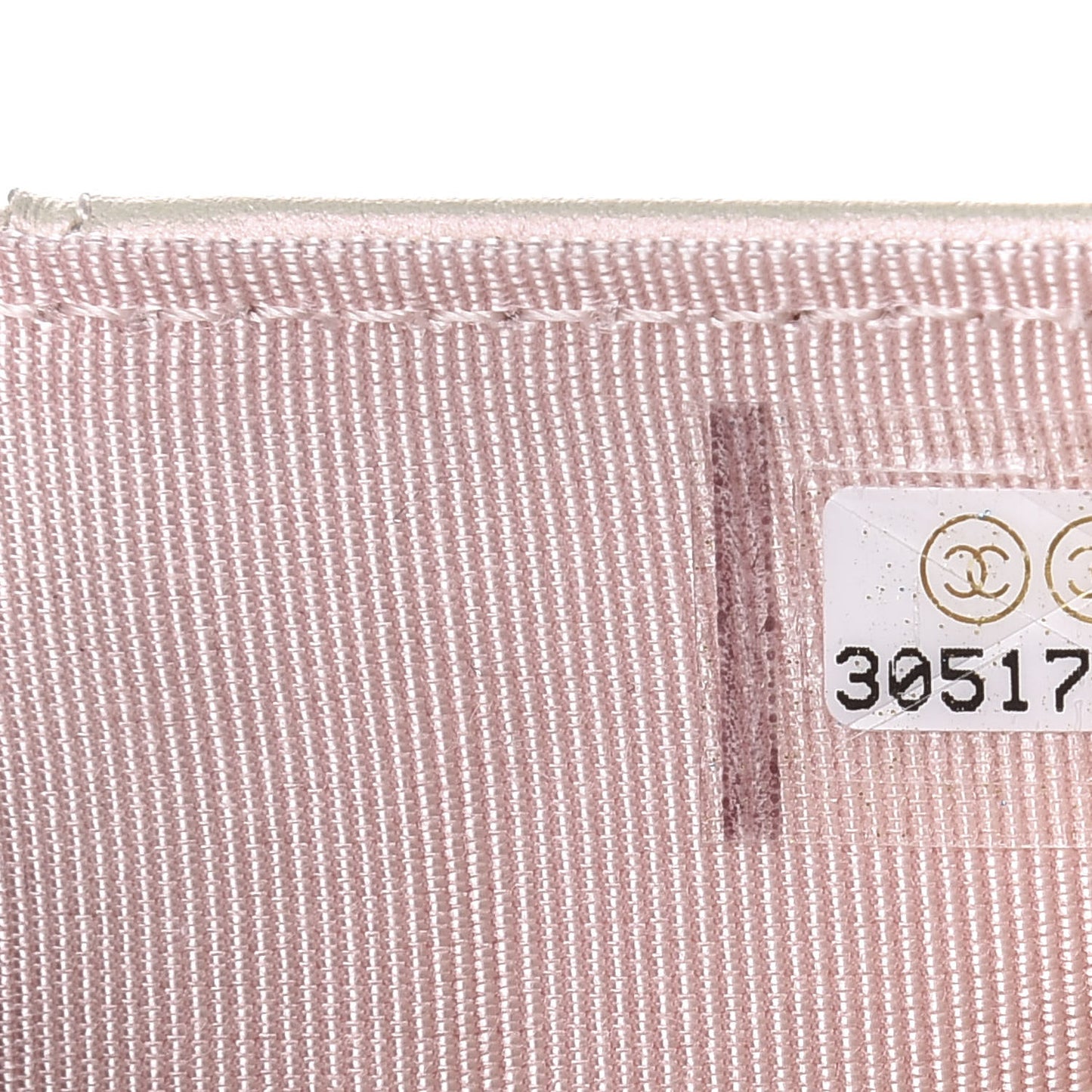 Iridescent Lambskin Quilted Double Flap Wallet Ivory