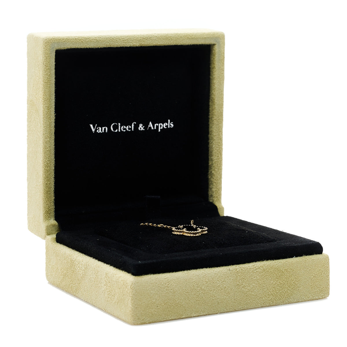 18K Yellow Gold Black Onyx Vintage Alhambra Pendant Necklace