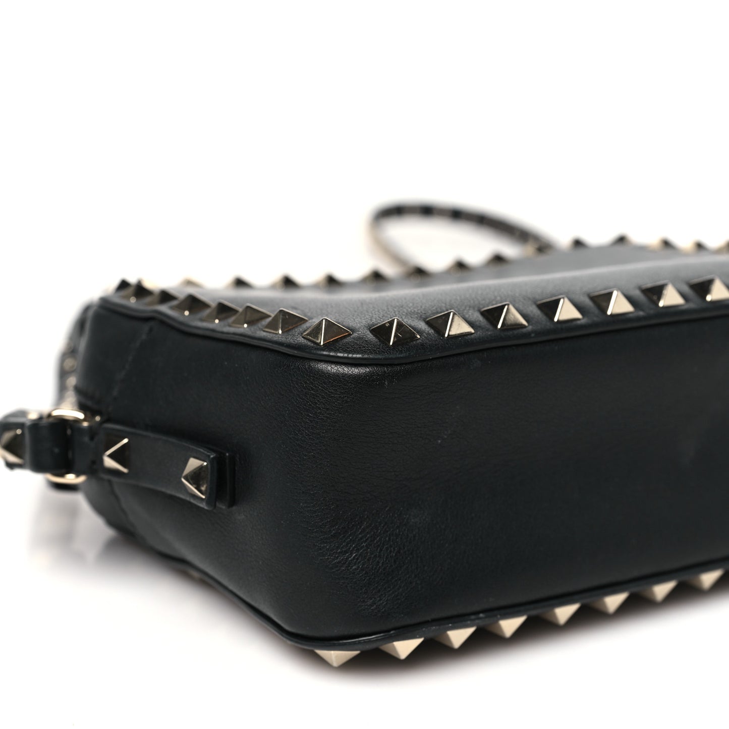 Calfskin Rockstud Camera Crossbody Bag Black
