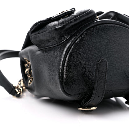 Chanel Shiny Caviar Quilted Small Duma Pockets Drawstring Backpack Black 8 of 11