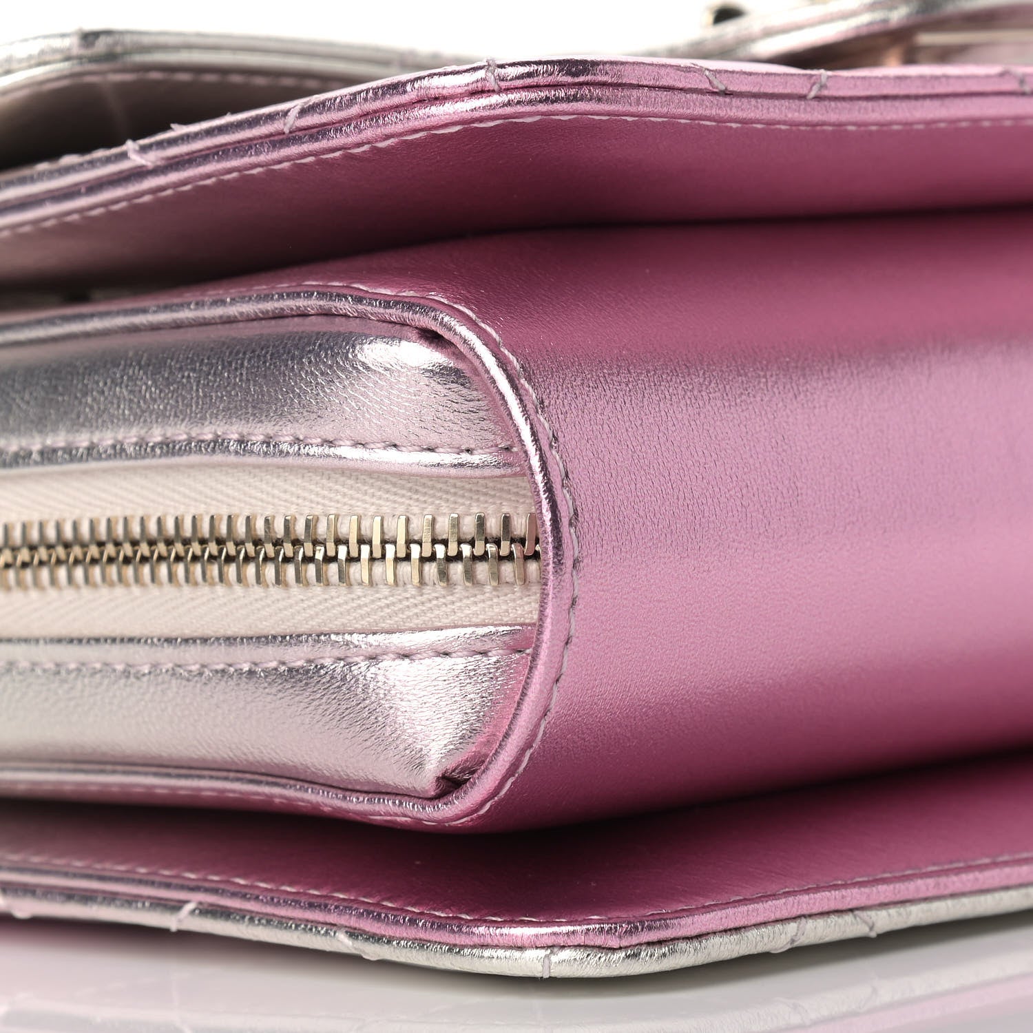 Chanel Metallic Lambskin Like A Wallet Flap Golden Pink 8 of 12