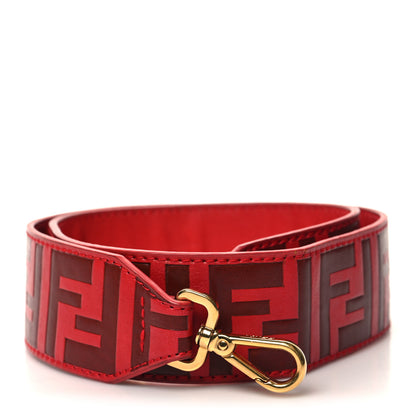 Fendi Vitello FF Embossed Strap You Red 1 of 4
