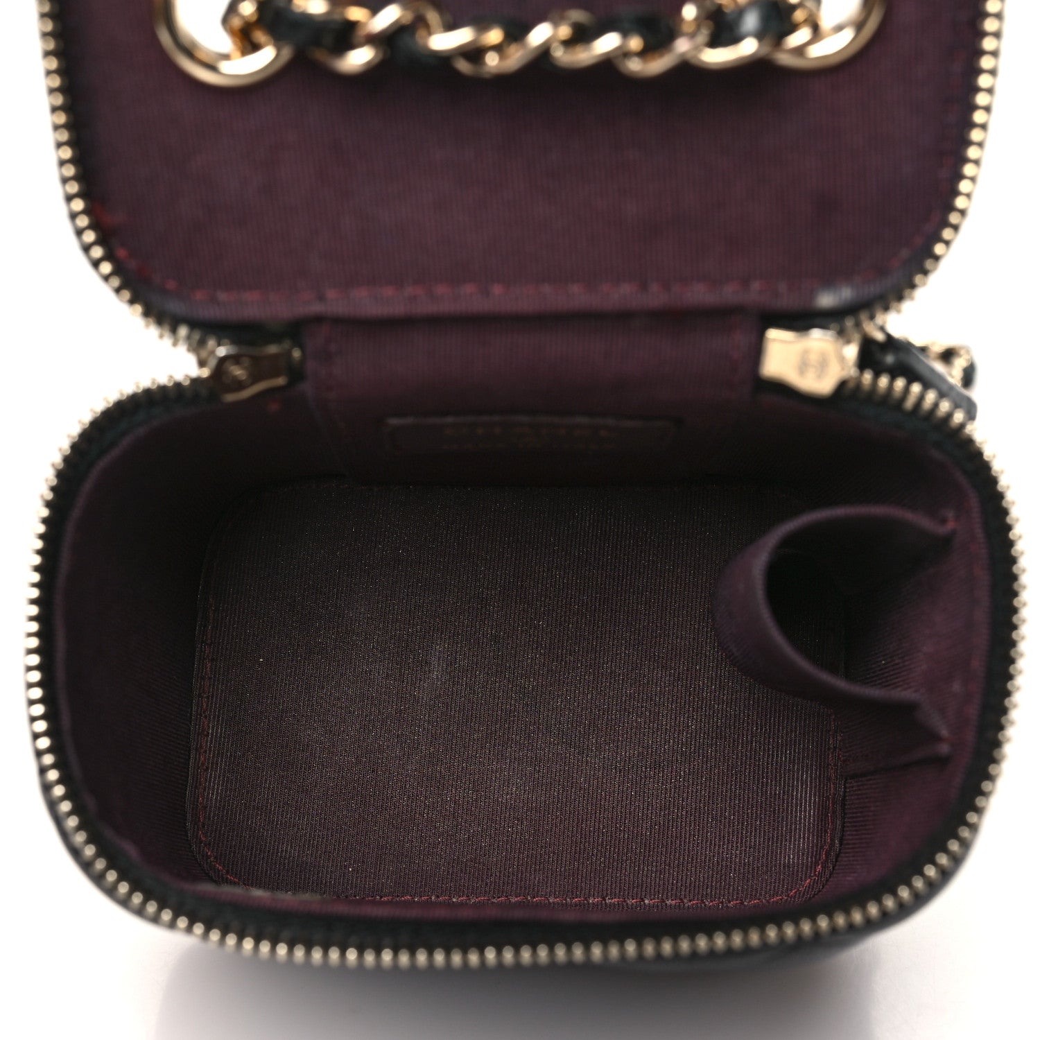Chanel Lambskin Quilted Mini Vanity Case With Chain Black 5 of 15
