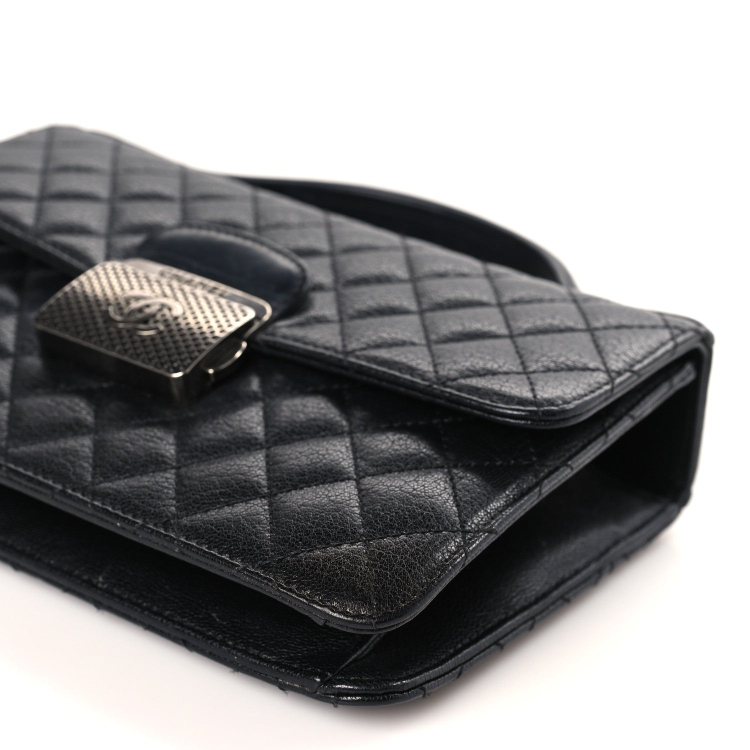 Chanel Goatskin Quilted Small CC University Top Handle Flap Black 9 of 9