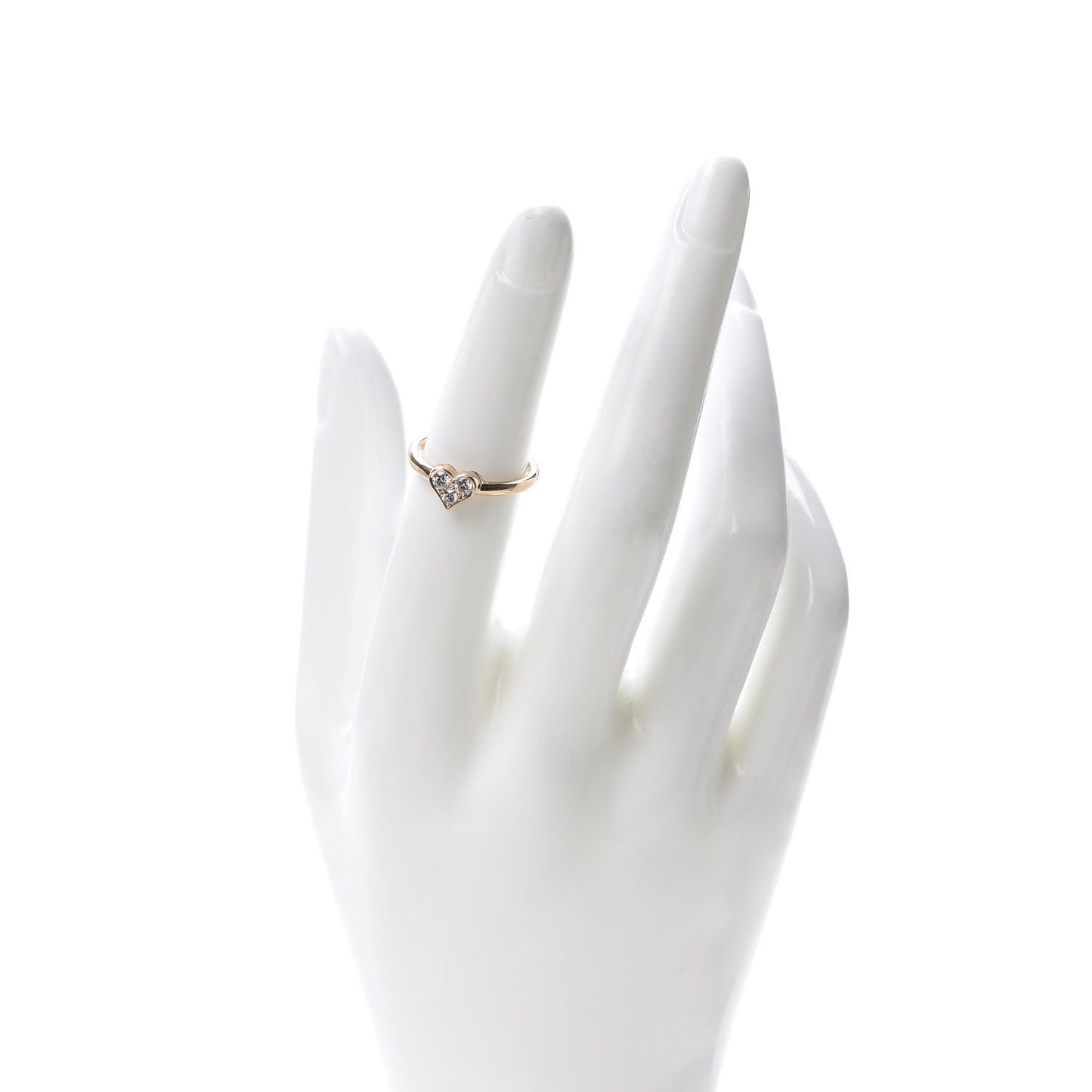 18K Rose Gold Diamond Hearts Ring 50 5.5