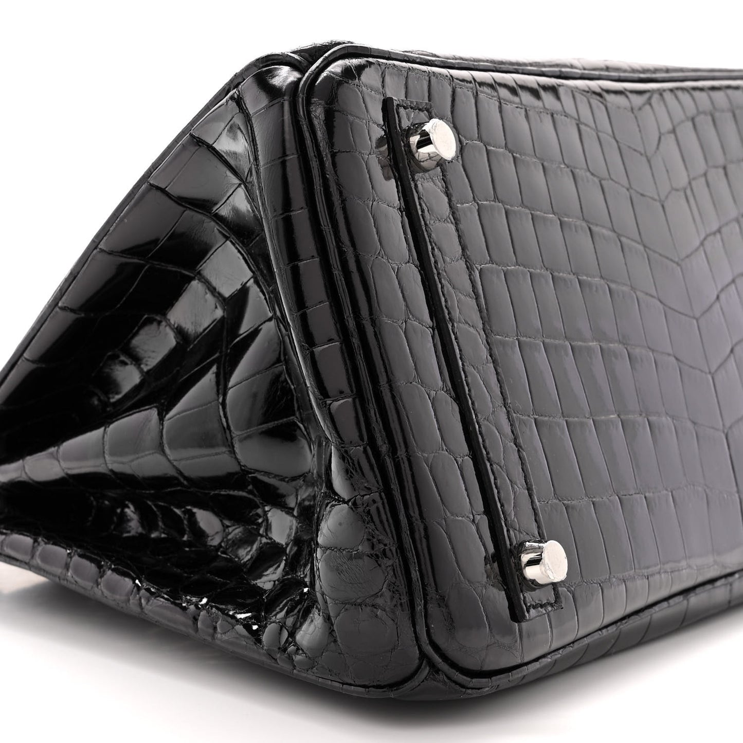 Shiny Niloticus Crocodile Birkin 30 Black