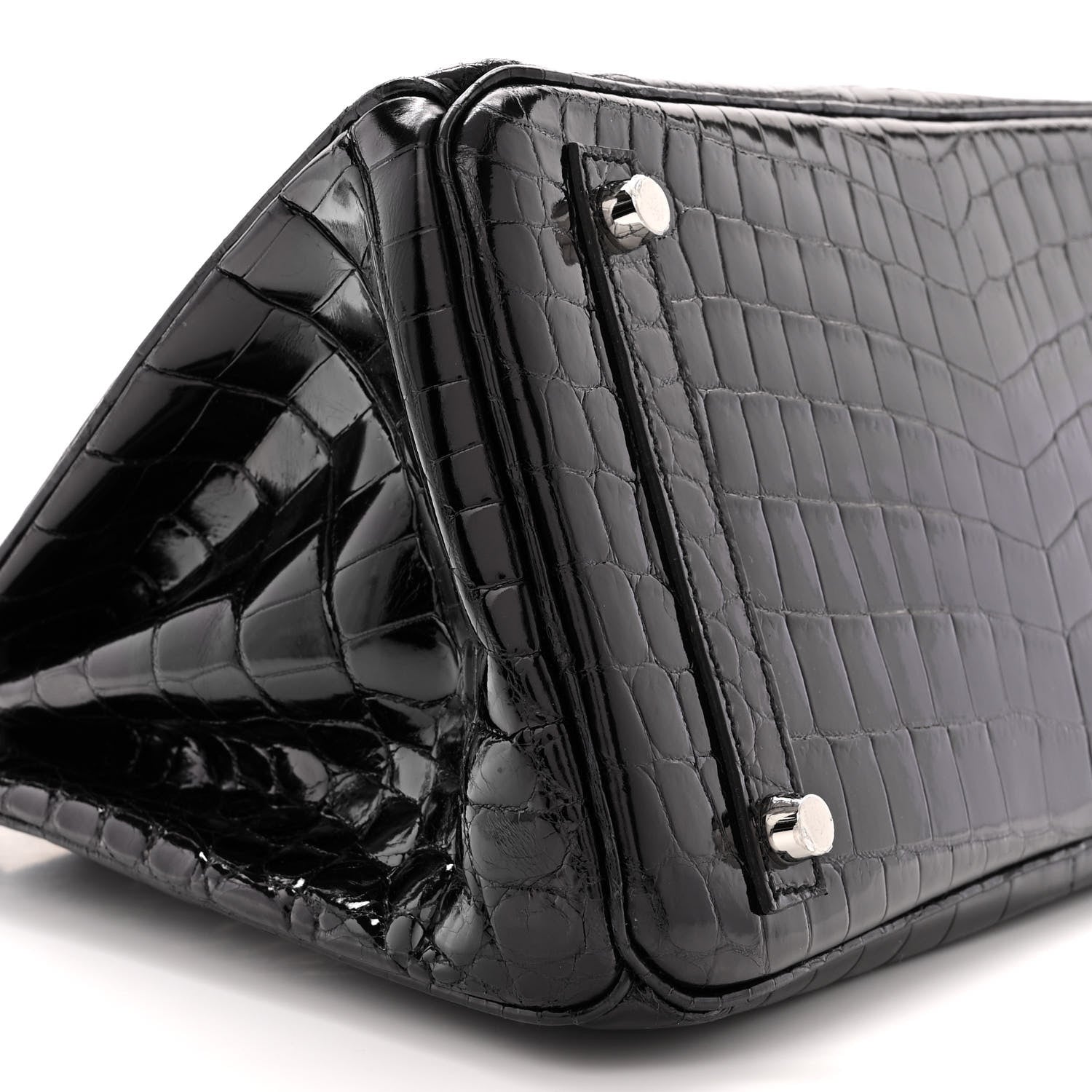 Hermes Shiny Niloticus Crocodile Birkin 30 Black 9 of 13
