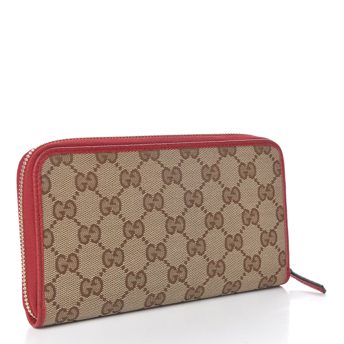 Monogram Dollar Calfskin Zip Around Wallet Beige Ebony Rosso