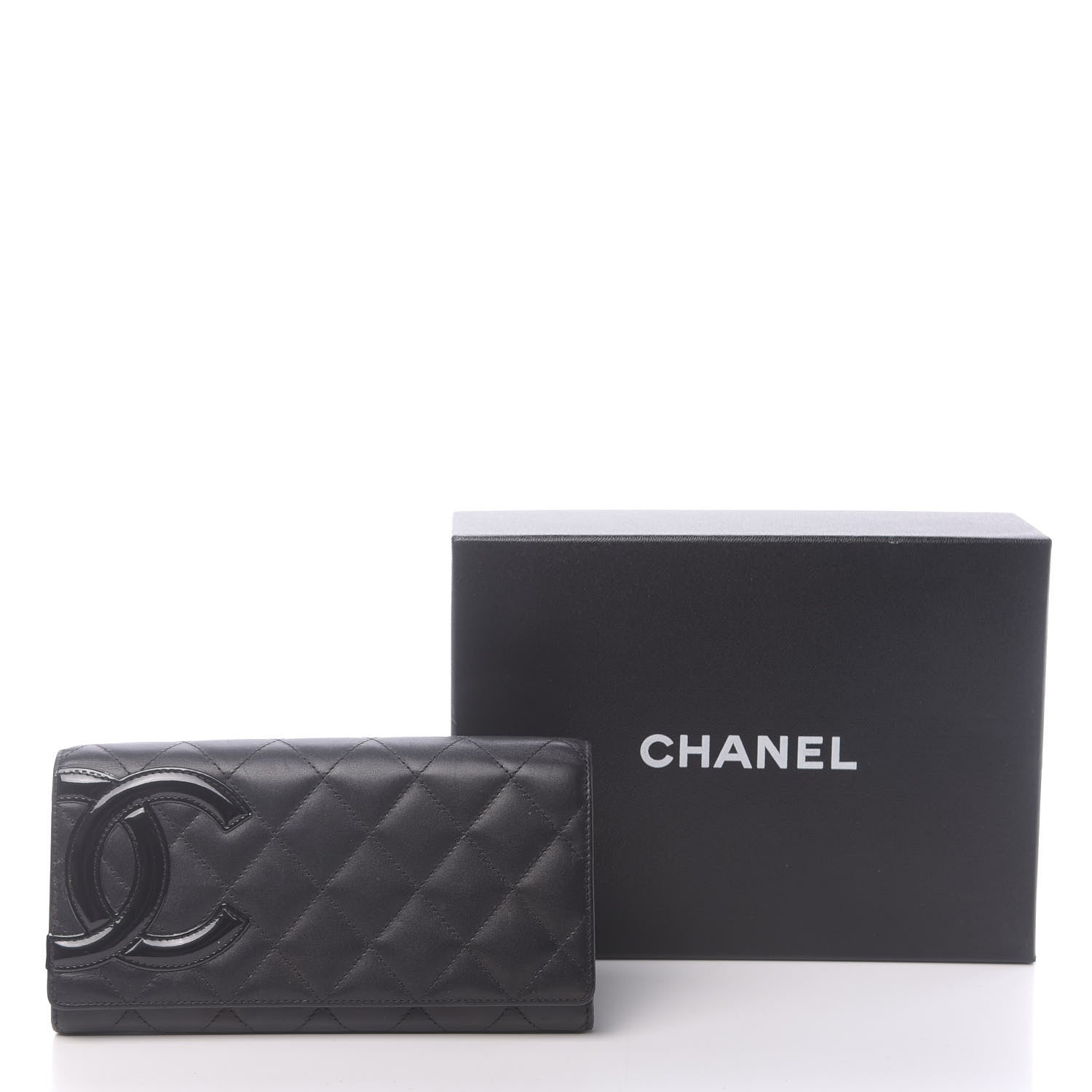 Chanel Calfskin Quilted Cambon Tri-Fold Wallet Black 10 of 10