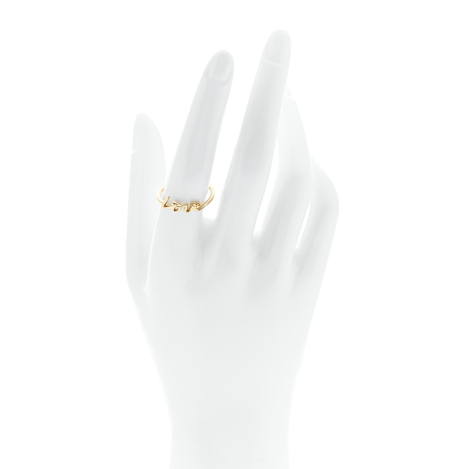 Tiffany 18K Yellow Gold Mini Paloma's Graffiti Love Ring 58 8.25 2 of 5