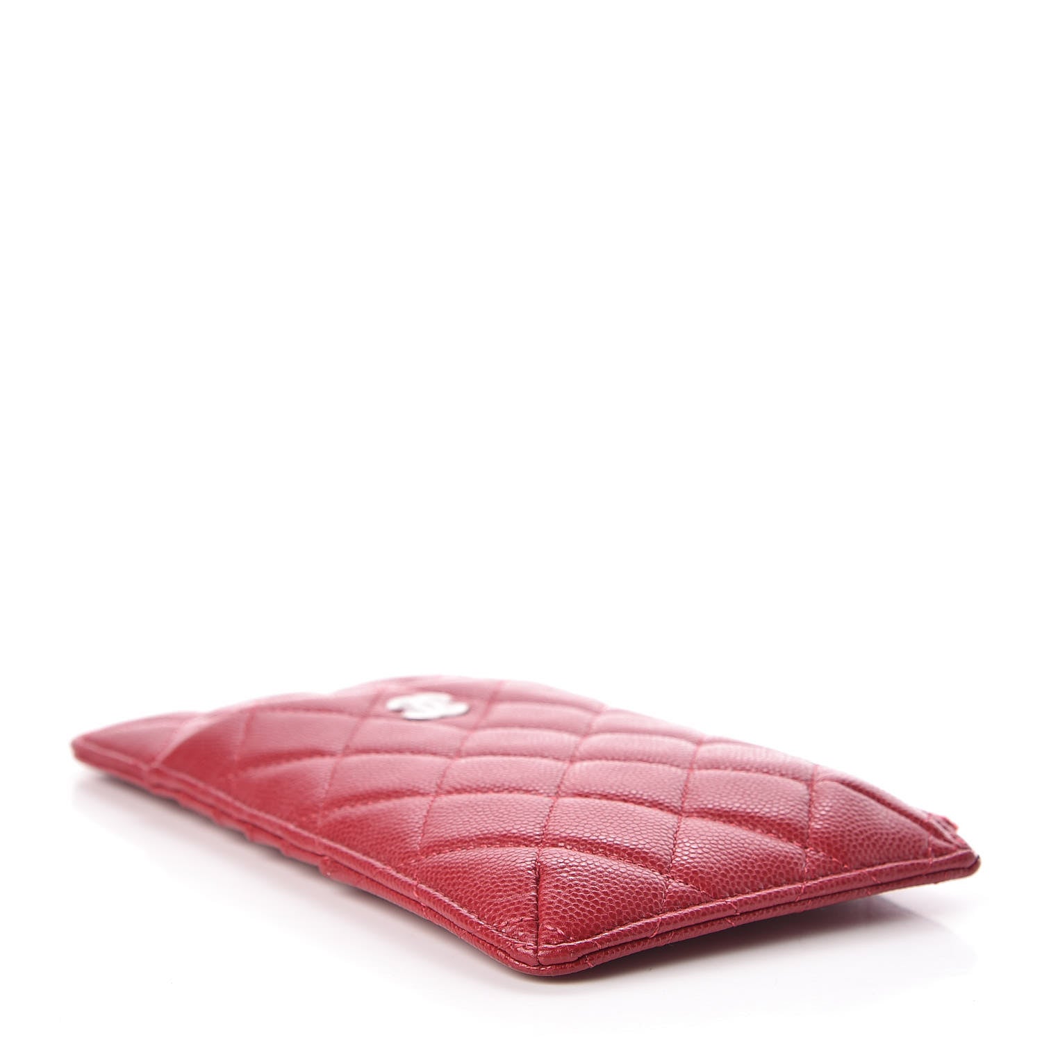 Chanel Caviar Quilted Classic Flat Wallet Pouch Red 4 of 8