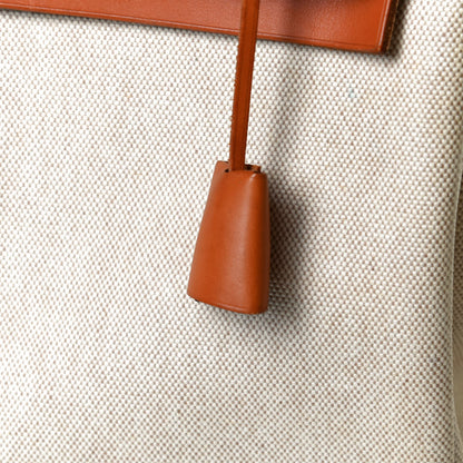 Hermes Toile Vache Calfskin Herbag 30 PM Backpack Natural 12 of 17