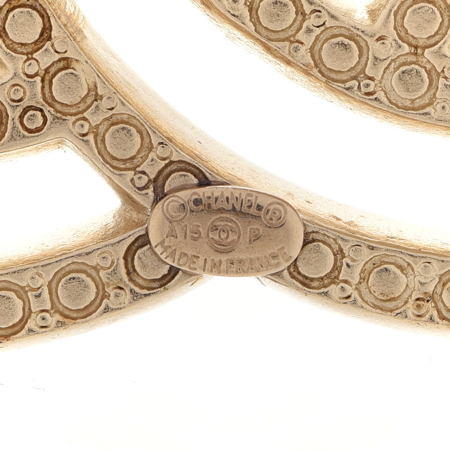 Chanel Crystal CC Brooch Light Gold 4 of 5
