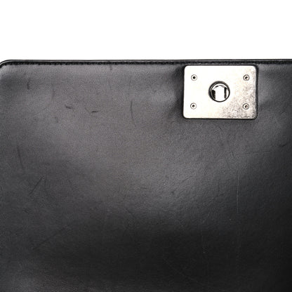 Chanel Lambskin Quilted Large Boy Flap Blue Black 13 of 20