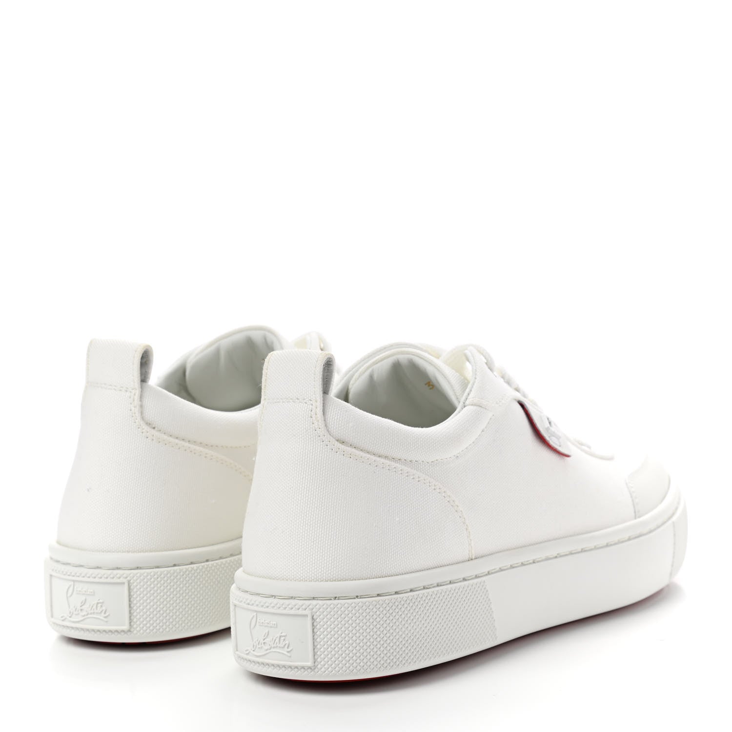 Christian Louboutin Toile Calfskin Simplerui Flat Sneakers 38.5 White 4 of 10