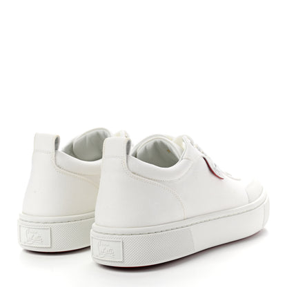 Christian Louboutin Toile Calfskin Simplerui Flat Sneakers 38.5 White 4 of 10
