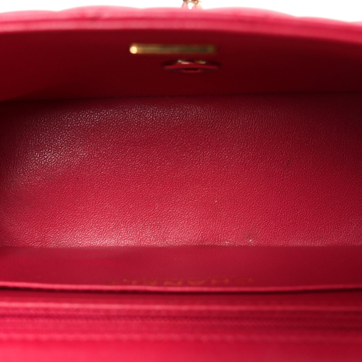 Lambskin Quilted Mini Top Handle Rectangular Flap Dark Pink Dark Pink