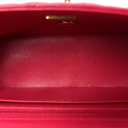 Chanel Lambskin Quilted Mini Top Handle Rectangular Flap Dark Pink Dark Pink 5 of 10