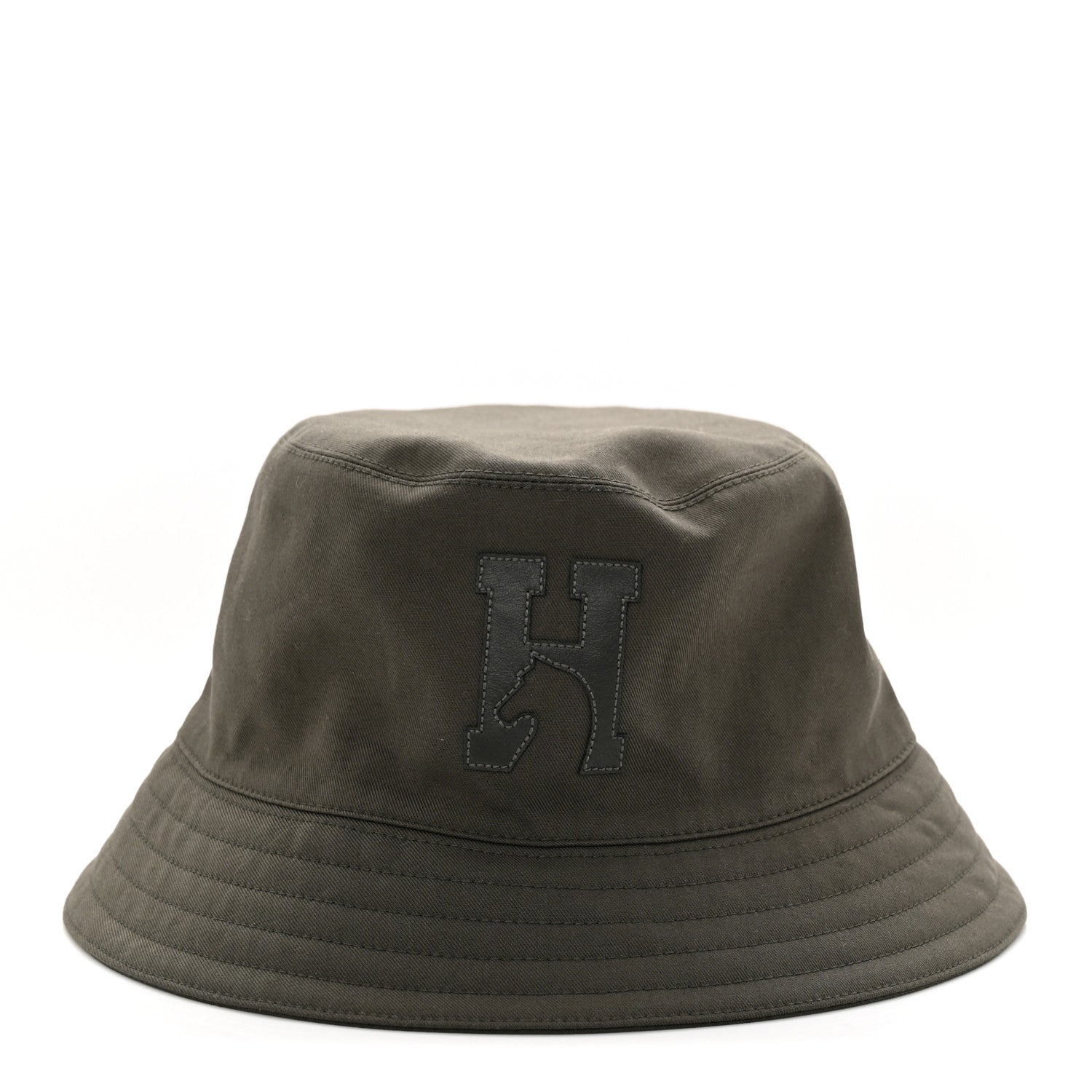 Hermes Cotton Twill Lambskin Fred H'Cheval Bucket Hat 59 Bronze 2 of 14