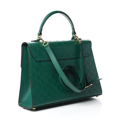 Gucci Guccissima Signature Medium Padlock Top Handle Bag Emerald 3 of 13