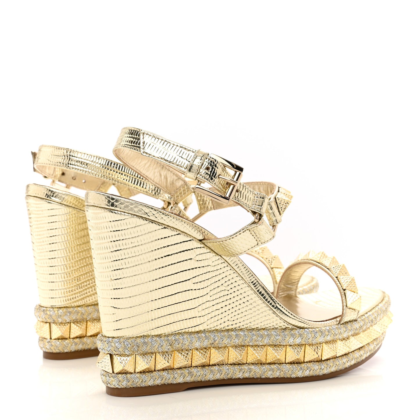Specchio Vintage Pyraclou 110 Wedge Sandals 38 Gold