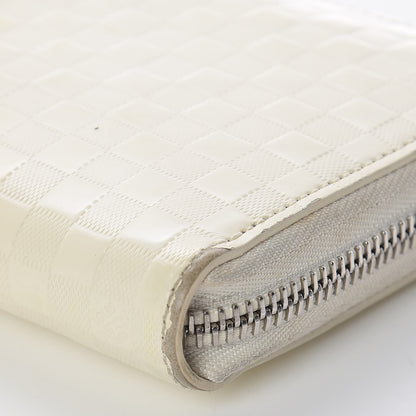 Louis Vuitton Shiny Calfskin Damier Facette Zippy Wallet Creme 9 of 20