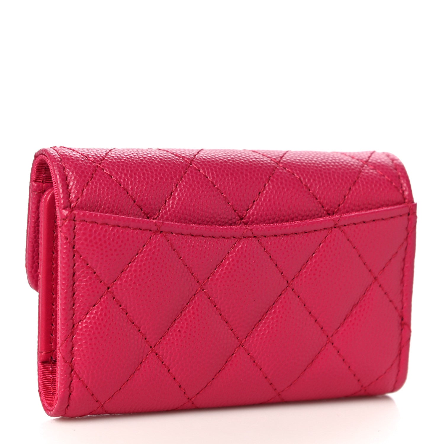 Chanel Caviar Quilted Classic 4 Key Holder Wallet Dark Pink 3 of 11