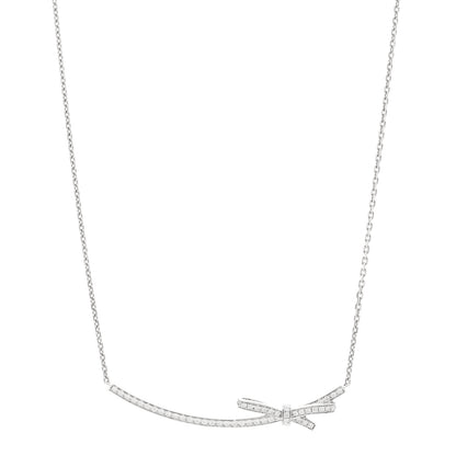 Chanel 18K White Gold Diamond Ruban Necklace 1 of 5