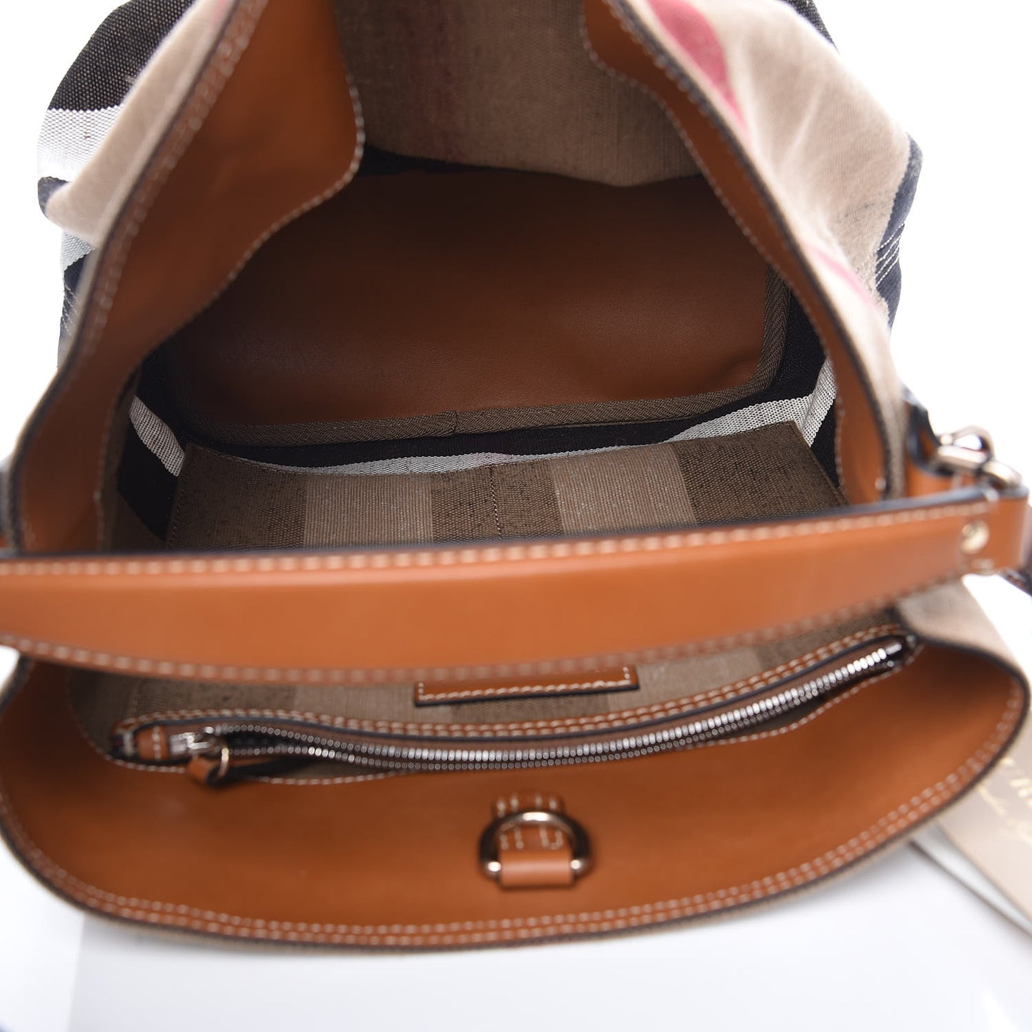 Canvas Mega Check Medium Ashby Hobo Saddle Brown