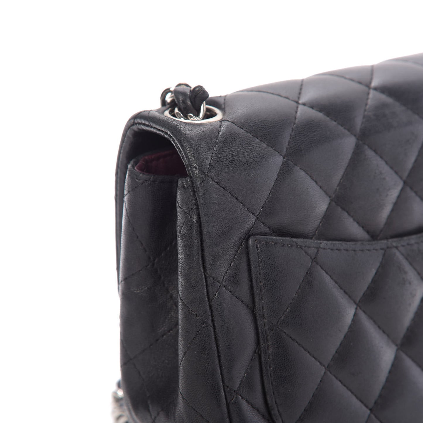 Lambskin Quilted Mini Square Flap Black