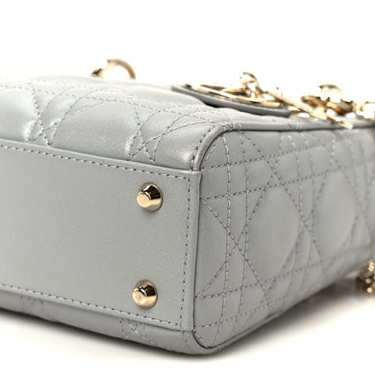Christian Dior Metallic Lambskin Cannage Mini Lady Dior Grey 9 of 9