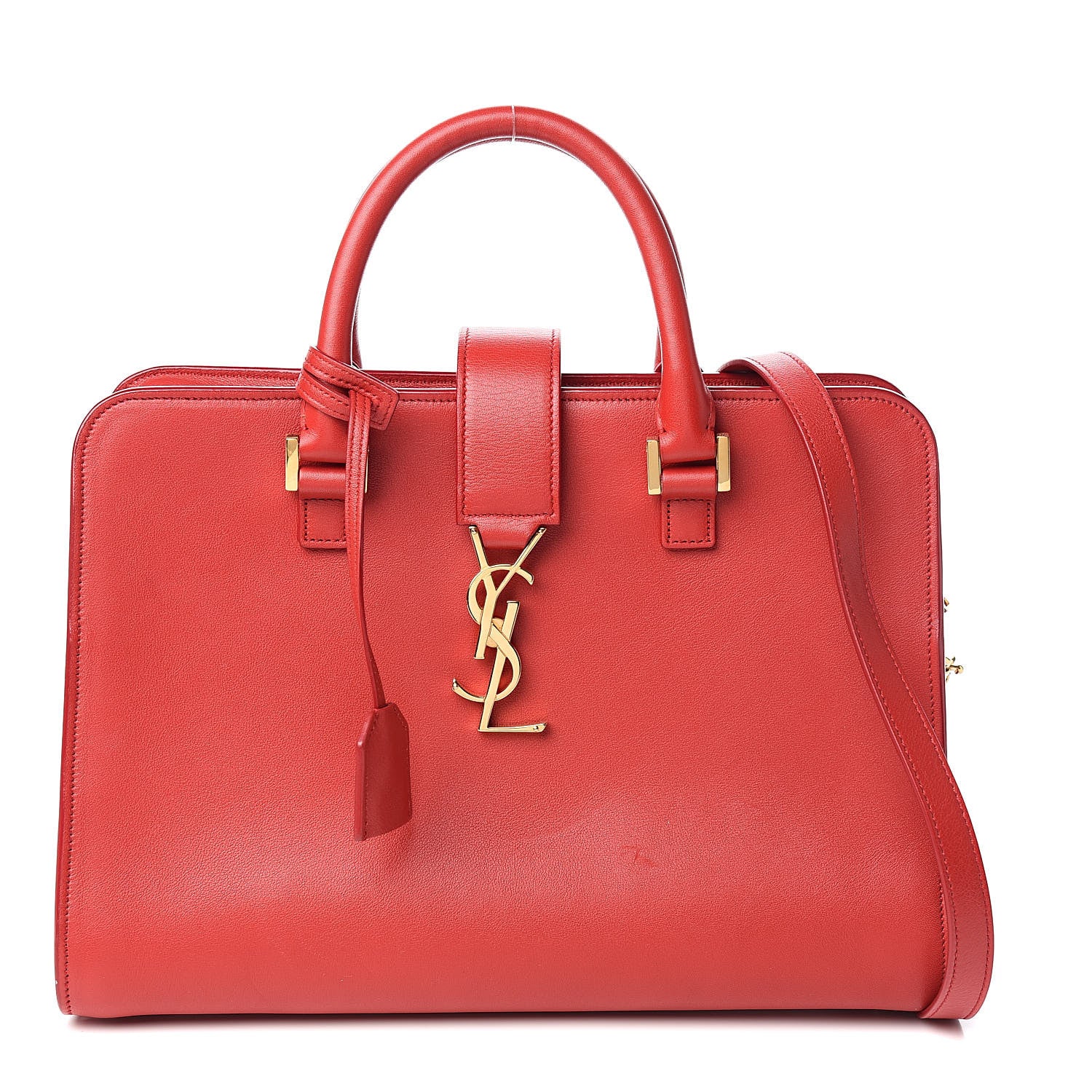 Saint Laurent Calfskin Small Monogram Cabas Lipstick Red 1 of 10