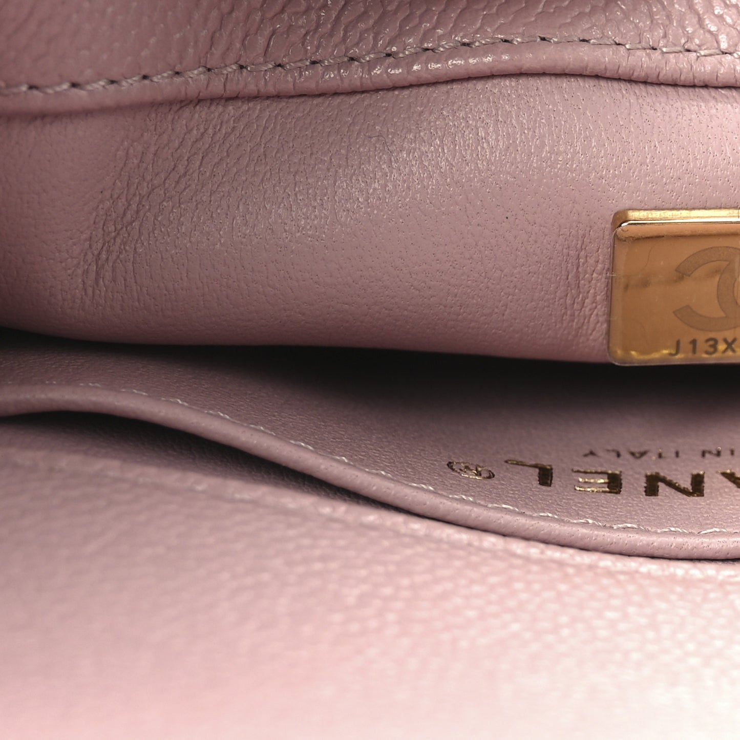 Caviar Quilted Mini Rectangular Sweetheart Flap Lilac