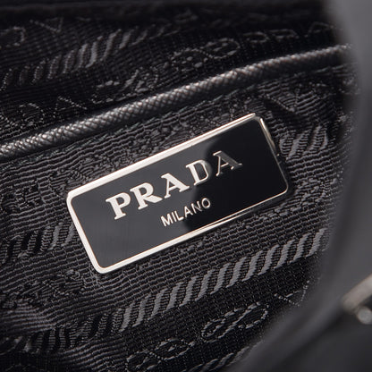 Prada Nylon Vela Saffiano Medium Cinch Backpack Black 6 of 12